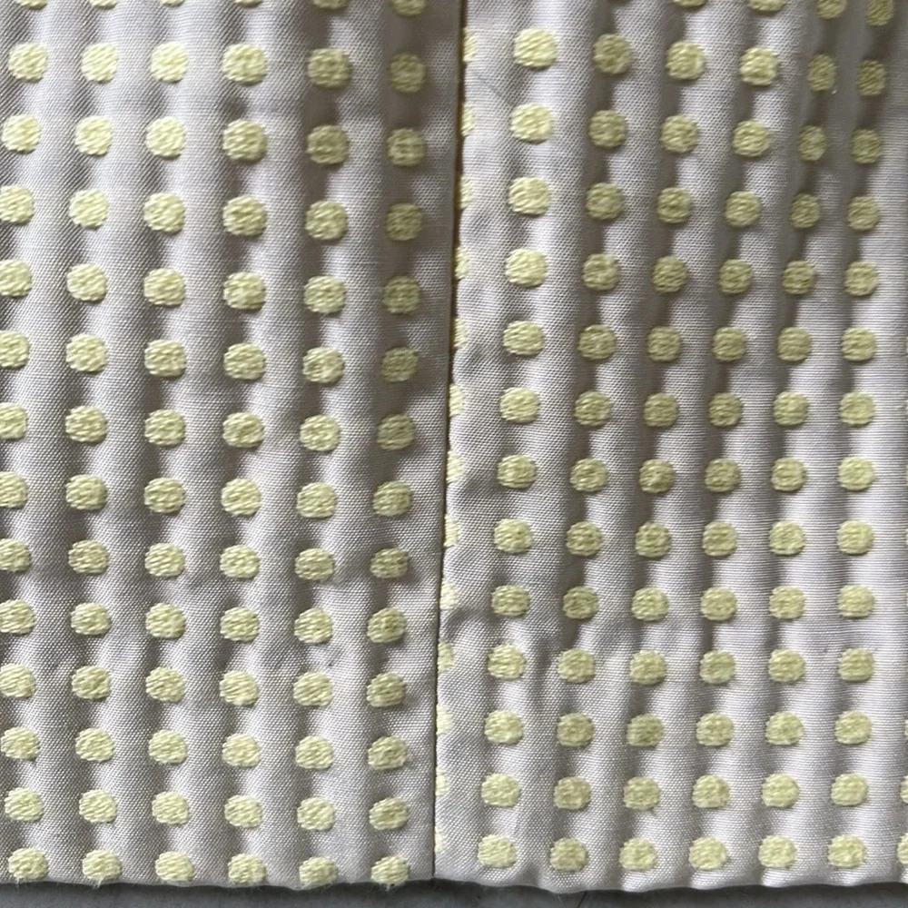 Loft  Mini skirt  Polkadots embroidered in yellow on cream background Lined Sz 4
